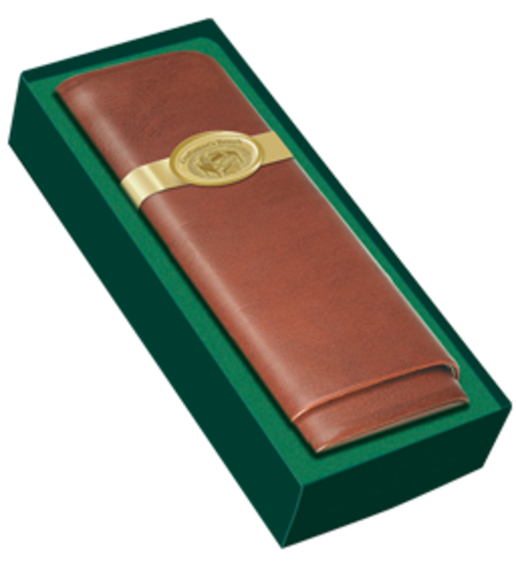 Craftsman's Bench CB Cigar Case 54 Ring Tan Leather 3 Cigar Churchill
