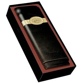 Craftsman's Bench CB Cigar Case 54 Ring Black Leather 3 Cigar Churchill