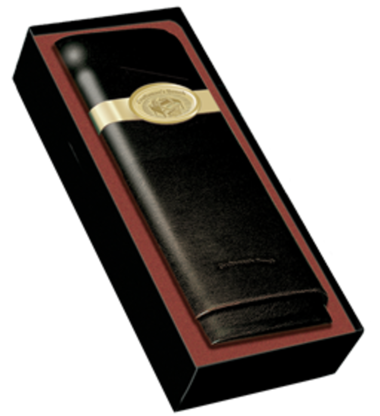 Craftsman's Bench CB Cigar Case 54 Ring Black Leather 3 Cigar Churchill