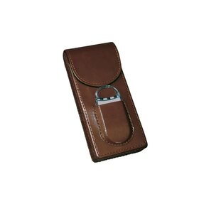 Prestige Imports Brown 3 Cigar Case with Magnetic Fliptop Enclosure