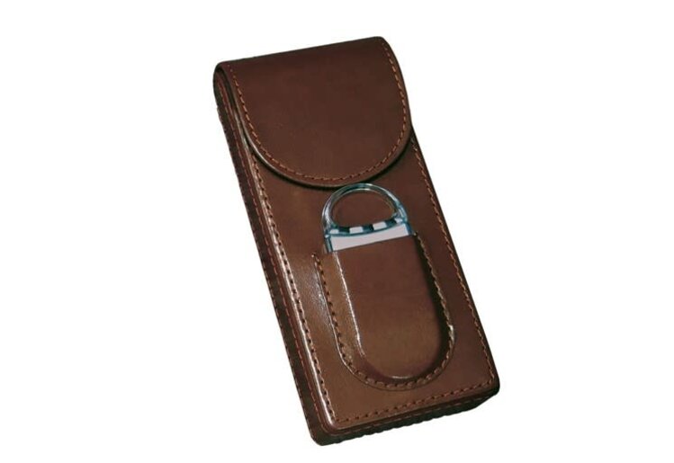Prestige Imports Brown 3 Cigar Case with Magnetic Fliptop Enclosure