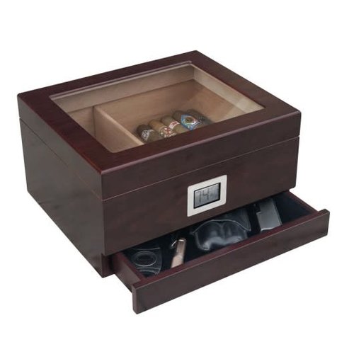 Prestige Imports Chalet Glasstop Humidor with Storage - Holds 25-50 cigars Prestige Imports Chalet Glasstop Humidor with Storage - Holds 25-50 cigars