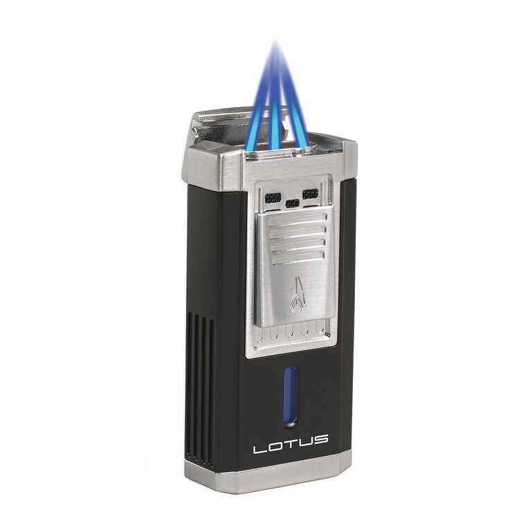 Lotus Lotus Duke Lighter w/ Cutter - Black Matte and Chrome