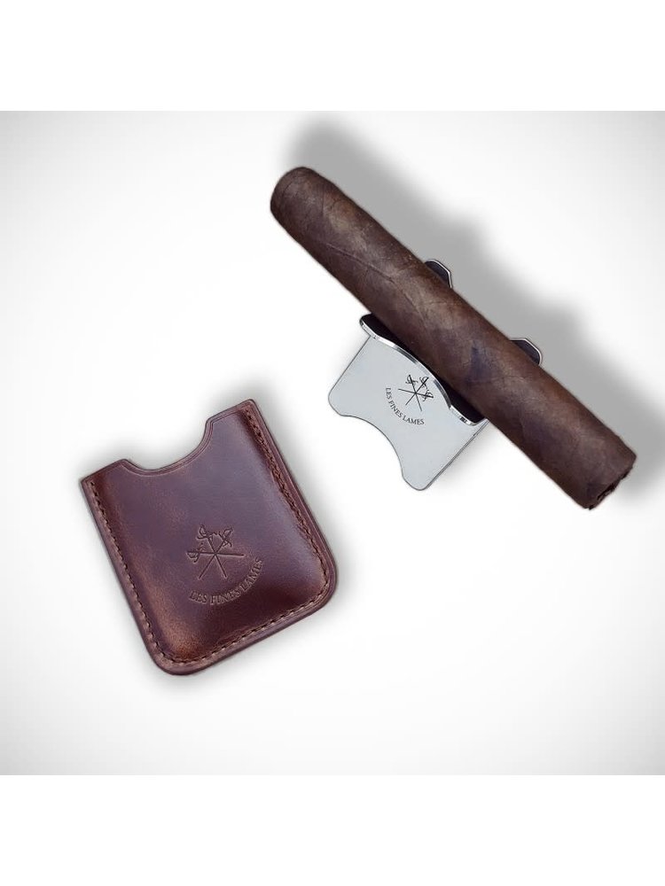 Les Fines Lames Les Fines Lames Cigar Stand with Leather Sheath - Tan