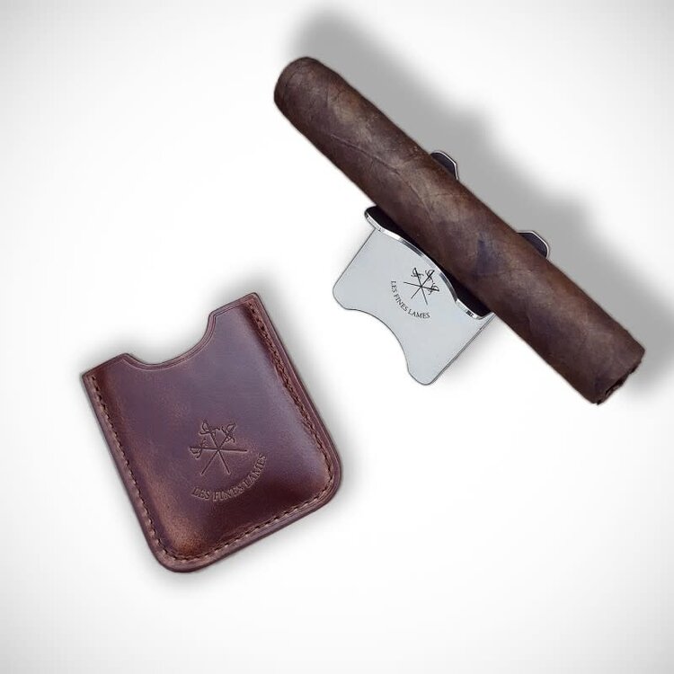 Les Fines Lames Les Fines Lames Cigar Stand with Leather Sheath - Tan