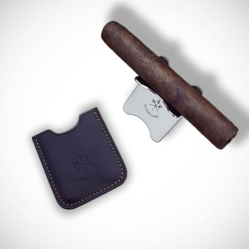 Les Fines Lames Les Fines Lames Cigar Stand with Leather Sheath - Burgandy