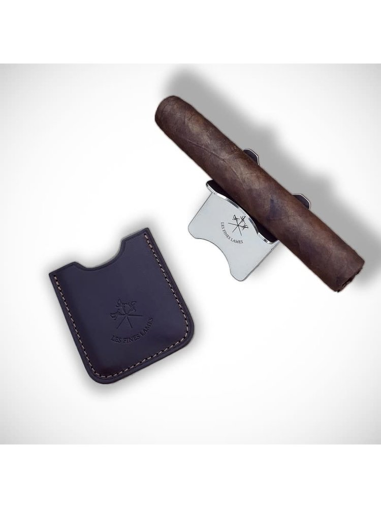 Les Fines Lames Les Fines Lames Cigar Stand with Leather Sheath - Burgandy