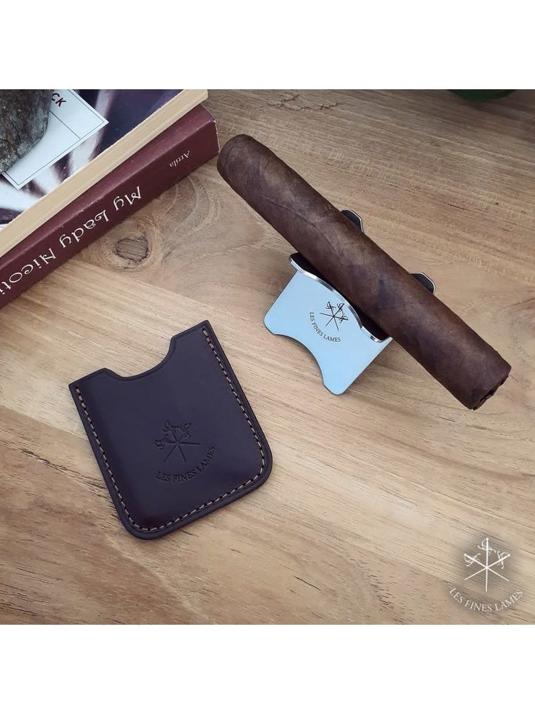 Les Fines Lames Les Fines Lames Cigar Stand with Leather Sheath - Burgandy