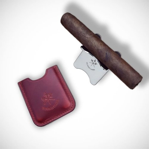 Les Fines Lames Les Fines Lames Cigar Stand with Leather Sheath - Cherry Red