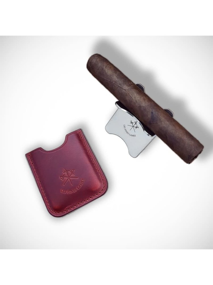 Les Fines Lames Les Fines Lames Cigar Stand with Leather Sheath - Cherry Red