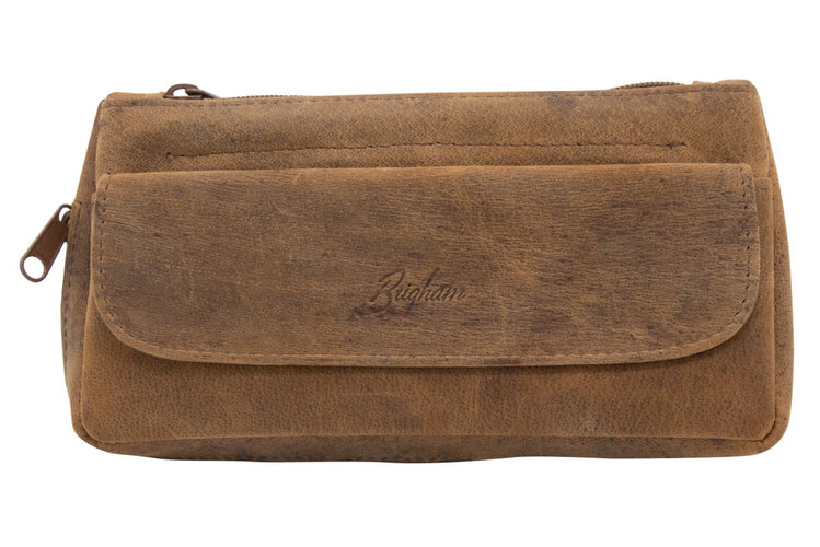 Brigham Pipes Brigham 1 Pipe Case and Tobacco Pouch - Vintage Leather