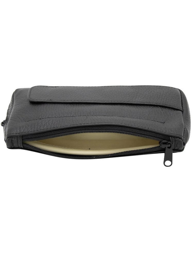 Brigham Pipes Brigham 1 Pipe Case and Tobacco Pouch - Black Leather