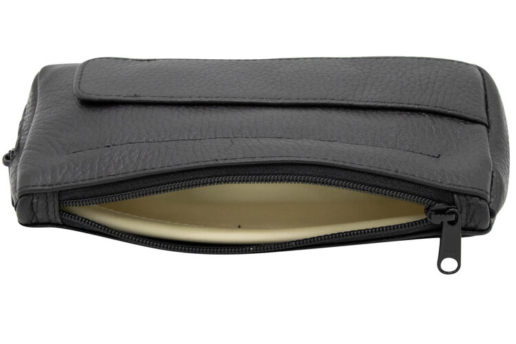 Brigham Pipes Brigham 1 Pipe Case and Tobacco Pouch - Black Leather