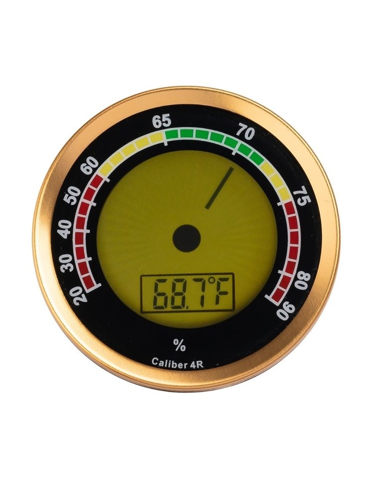 Cigar Oasis Caliber 4R Digital Hygrometer - Gold Bezel