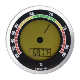 Cigar Oasis Caliber 4R Digital Hygrometer - Silver Bezel