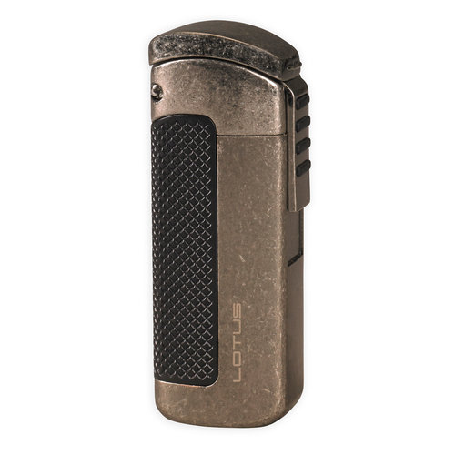 Lotus Lotus CEO Triple Torch Lighter - Antique Pewter and Black Lotus Lotus CEO Triple Torch Lighter - Antique Pewter and Black