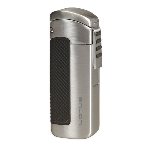 Lotus Lotus CEO Triple Torch Lighter - Chrome Satin and Black Lotus Lotus CEO Triple Torch Lighter - Chrome Satin and Black