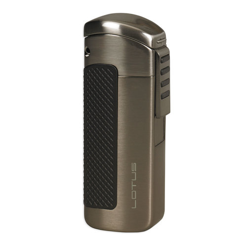 Lotus Lotus CEO Triple Torch Lighter - Gunmetal Satin and Black Lotus Lotus CEO Triple Torch Lighter - Gunmetal Satin and Black