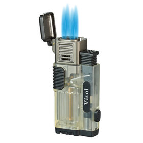 Visol Accessories Visol Cardiff Quad Flame Cigar Lighter - Clear