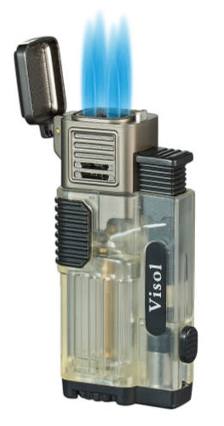 Visol Accessories Visol Cardiff Quad Flame Cigar Lighter - Clear