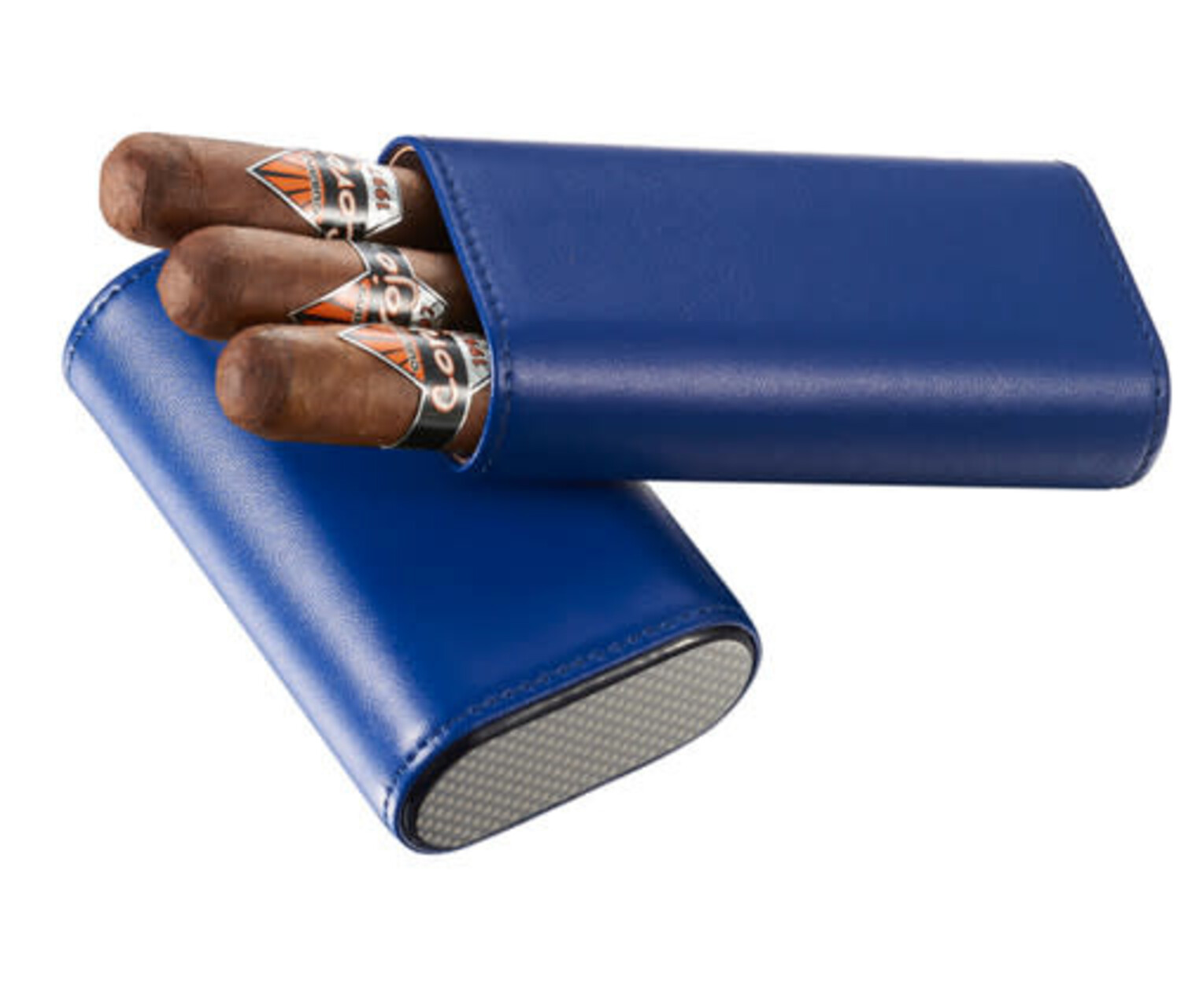 Visol Burgos 3 Finger Leather Cigar Case - Blue
