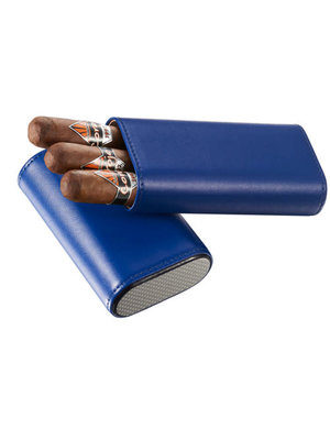 Visol Accessories Visol Burgos 3 Finger Leather Cigar Case - Blue