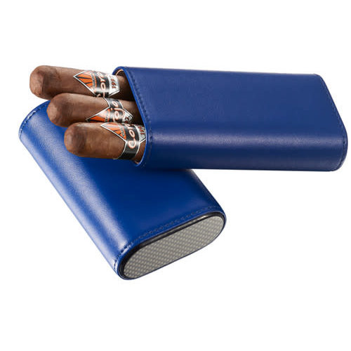 Visol Accessories Visol Burgos 3 Finger Leather Cigar Case - Blue