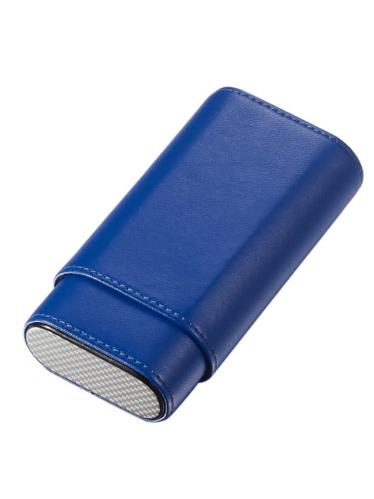 Visol Accessories Visol Burgos 3 Finger Leather Cigar Case - Blue