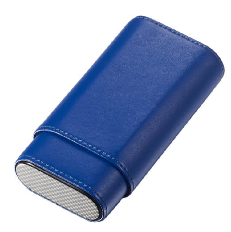 Visol Accessories Visol Burgos 3 Finger Leather Cigar Case - Blue