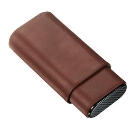 Visol Accessories Visol Burgos 3 Finger Leather Cigar Case - Brown