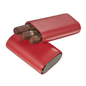 Visol Accessories Visol Burgos 3 Finger Leather Cigar Case - Red