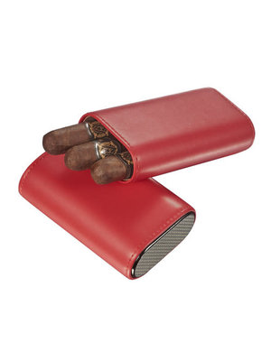 Visol Accessories Visol Burgos 3 Finger Leather Cigar Case - Red