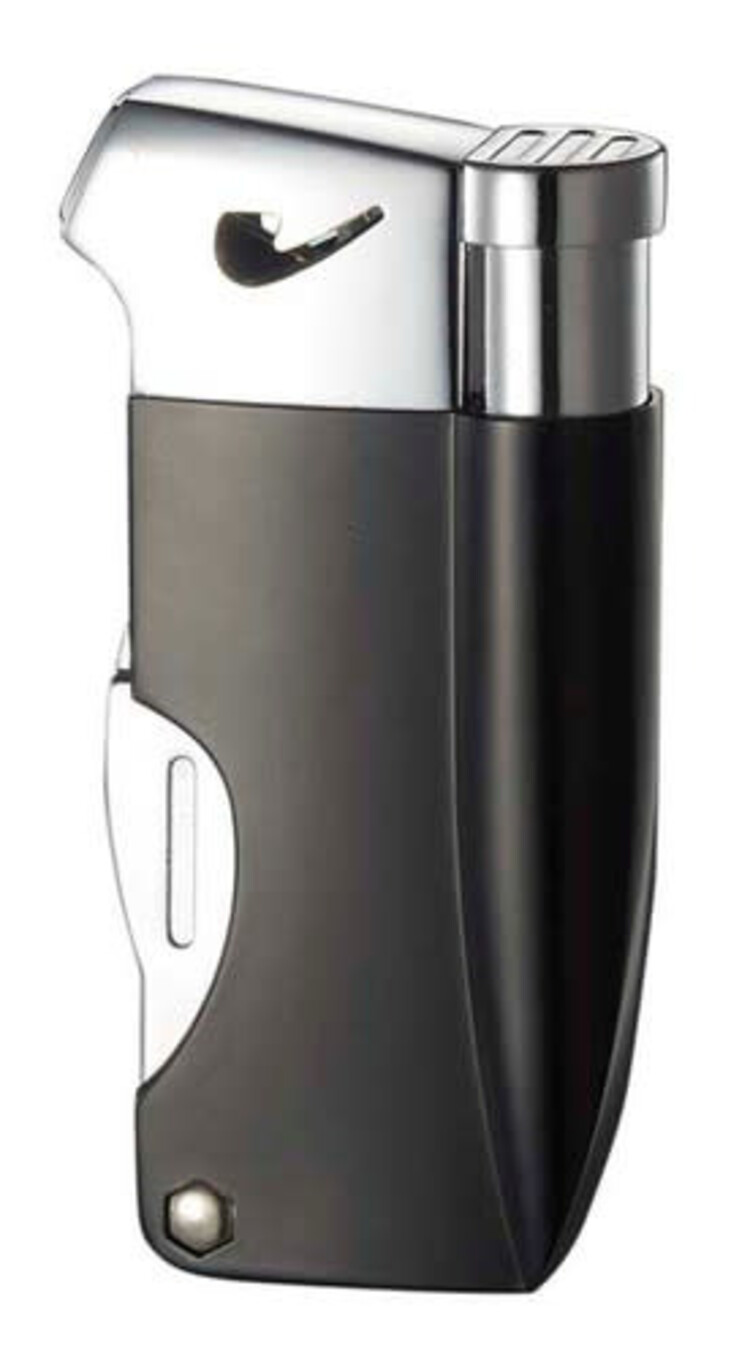 Visol Accessories Visol Poseidon Soft Flame Pipe Lighter - Black