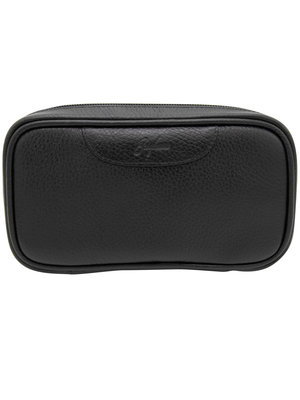 Brigham Pipes Brigham 2 Pipe Case and Tobacco Pouch - Black Leather
