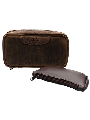 Brigham Pipes Brigham 2 Pipe Case and Tobacco Pouch - Vintage Leather