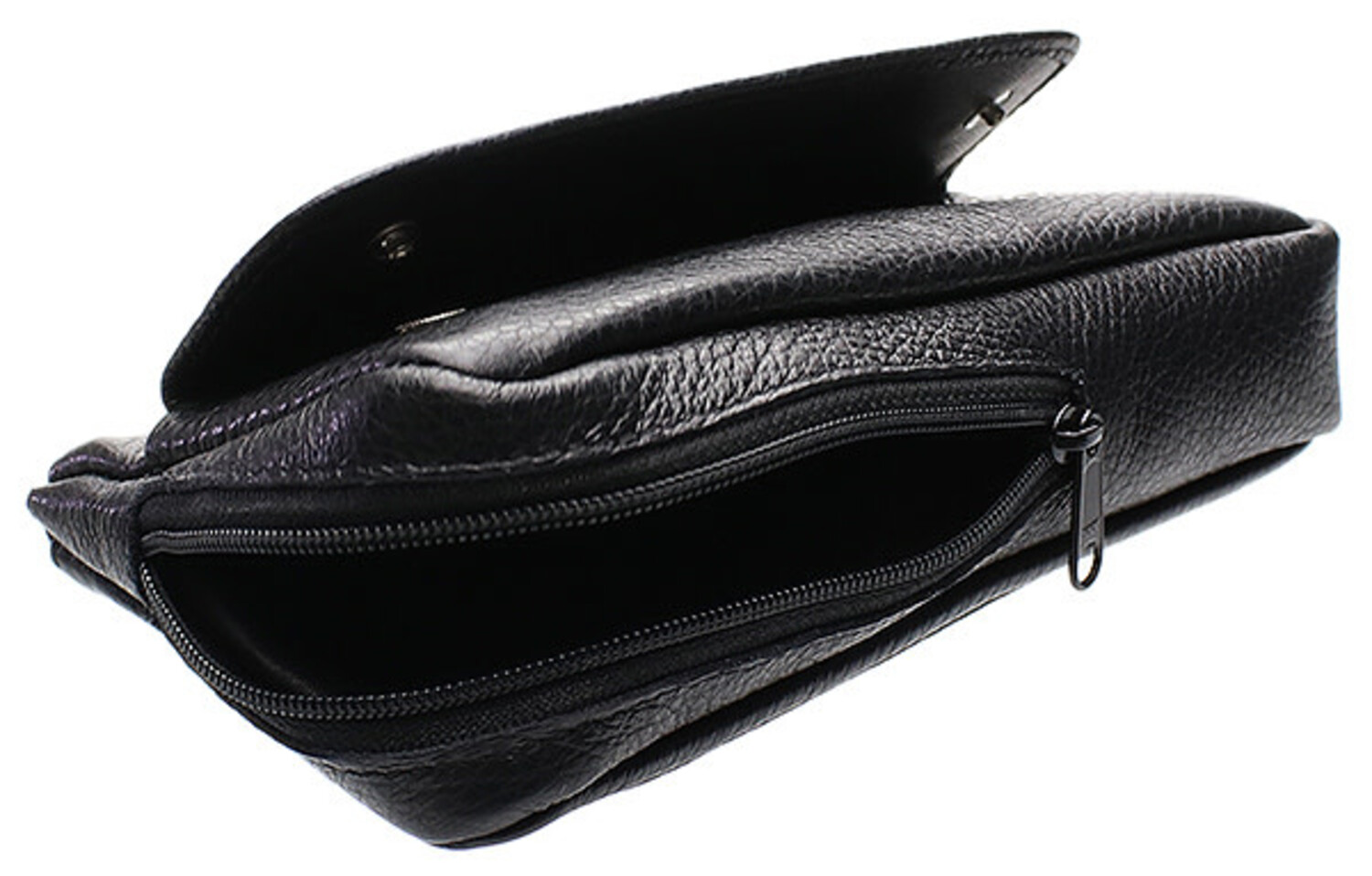 Brigham 1 Pipe Case and Tobacco Pouch - Black Leather