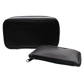 Brigham Pipes Brigham 2 Pipe Case and Tobacco Pouch - Black Leather