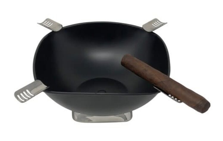 Prestige Imports Smokin Ash - Quadrangle Square Ashtray - Black Matte