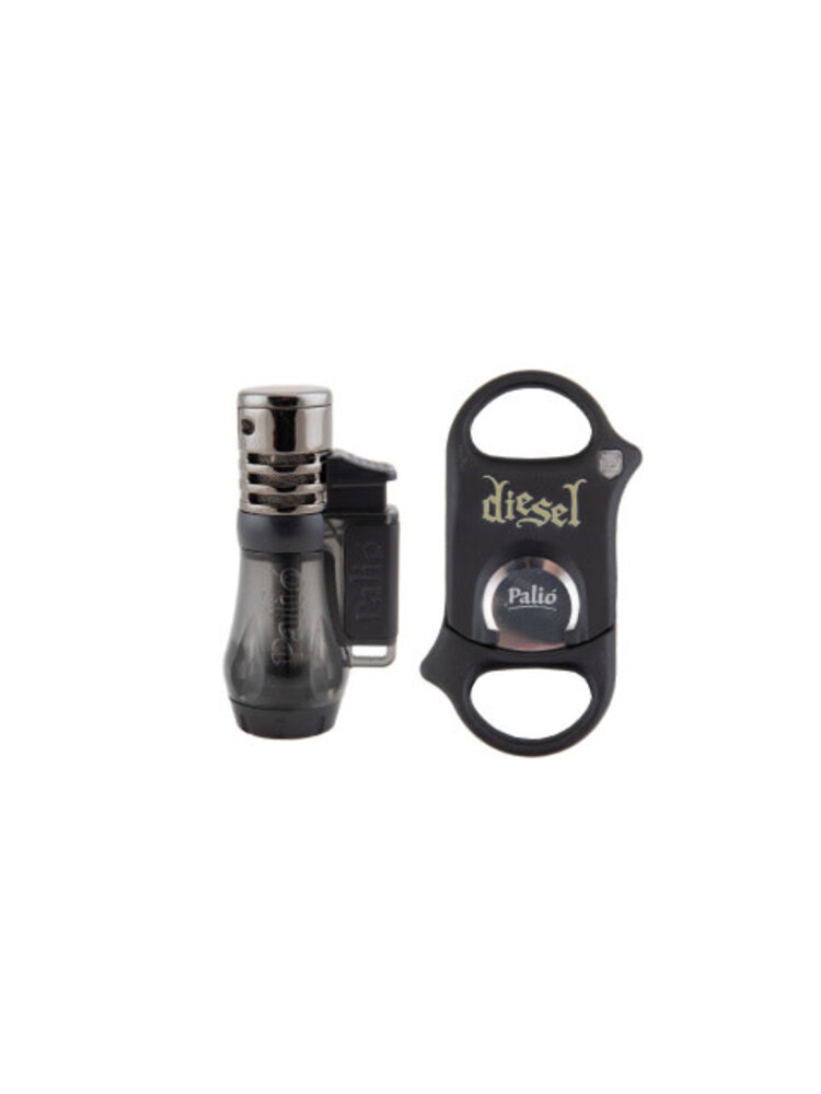 Palio Vesuvio Triple Torch Lighter and Cutter Set - Diesel Logo