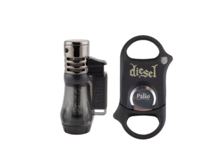 Palio Vesuvio Triple Torch Lighter and Cutter Set - Diesel Logo