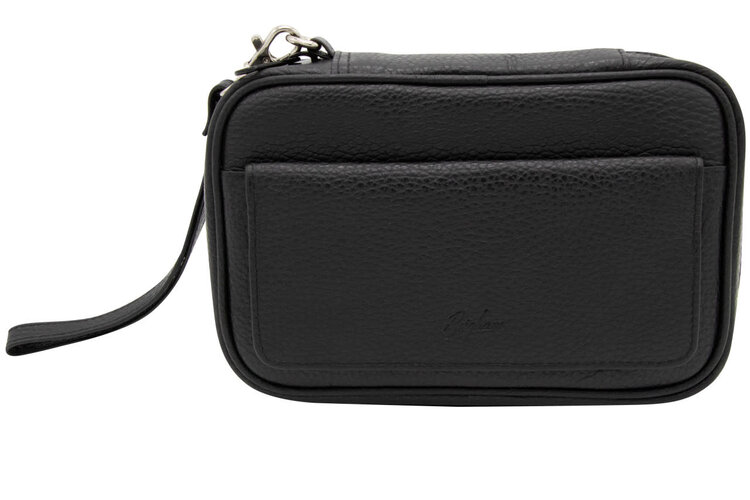 Brigham Pipes Brigham 4 Pipe Case - Black Leather