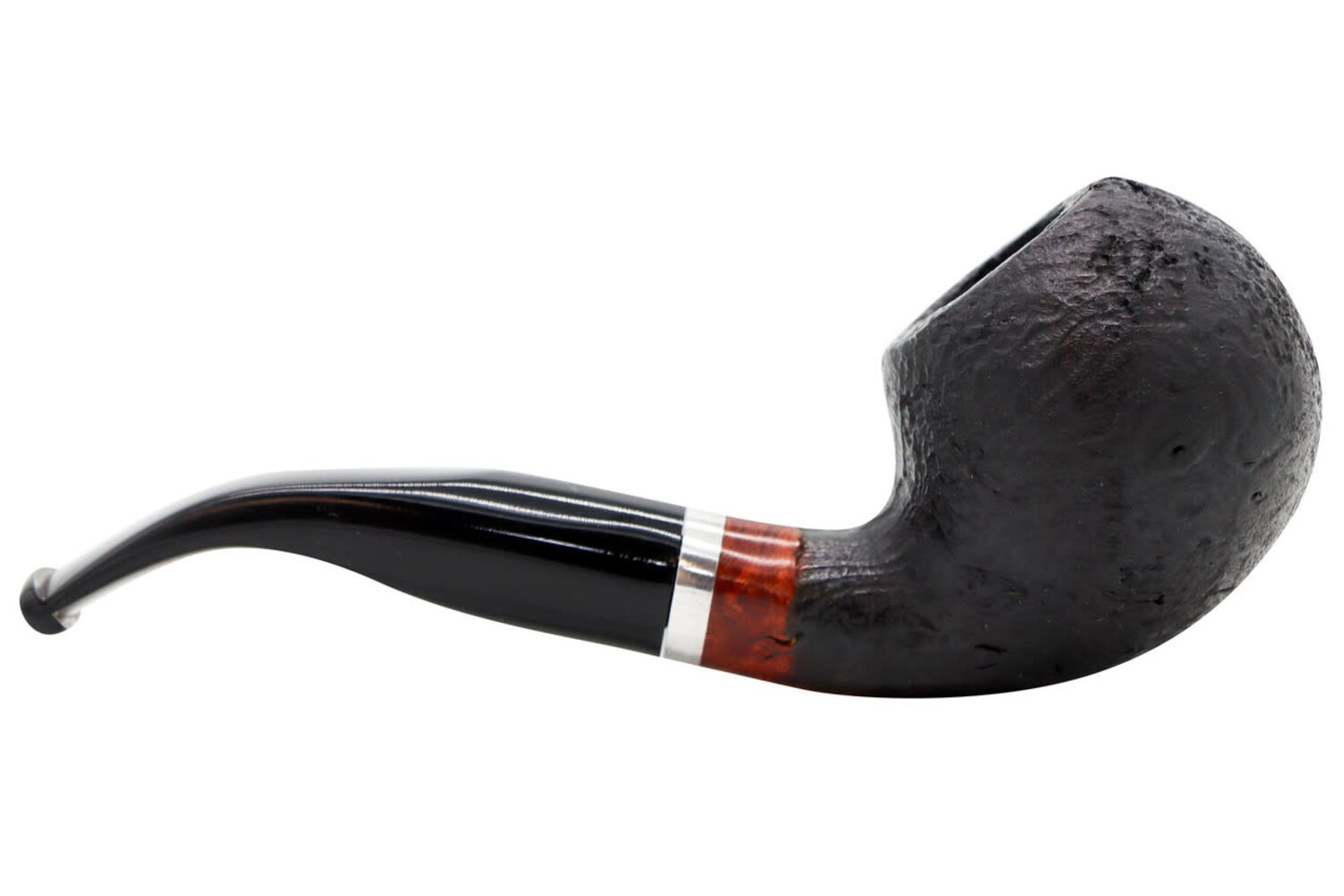molina tobacco pipes Molina Pipe Barasso Sandblast (9mm) Black and Brown (C1438)