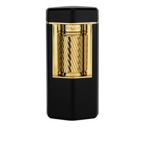 Xikar XIKAR Meridian Flint Lighter - Black Matte and Gold
