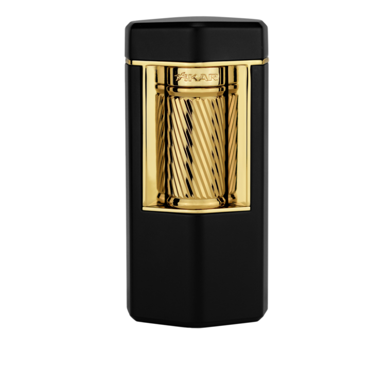 Xikar XIKAR Meridian Flint Lighter - Black Matte and Gold