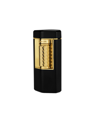 Xikar XIKAR Meridian Flint Lighter - Black Matte and Gold