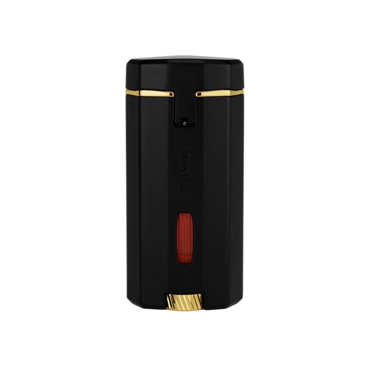 Xikar XIKAR Meridian Flint Lighter - Black Matte and Gold