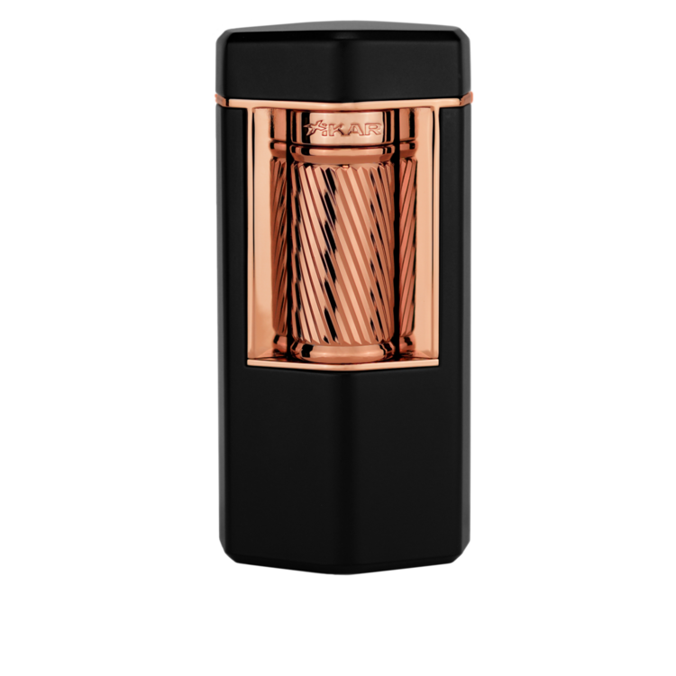 Xikar XIKAR Meridian Flint Lighter - Black Matte and Rose Gold