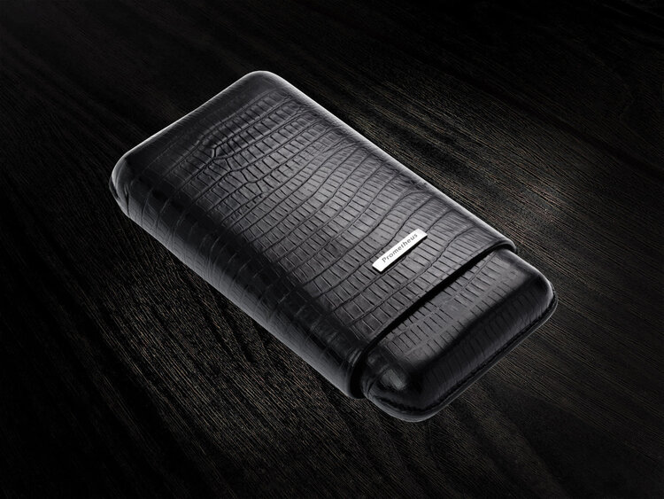 Prometheus Accessories Prometheus Leather 3 Cigar Case - Tejus Black