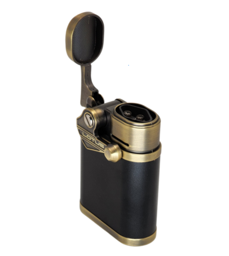 Lotus Lotus Winston - Quad Torch - Table Lighter - Black and Brass