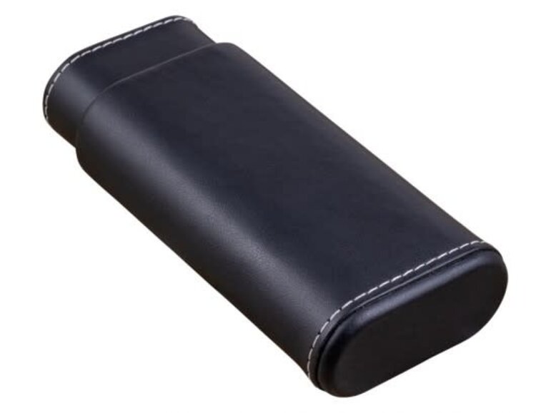 Prestige Imports Prestige Black Leather 3 Cigar Case